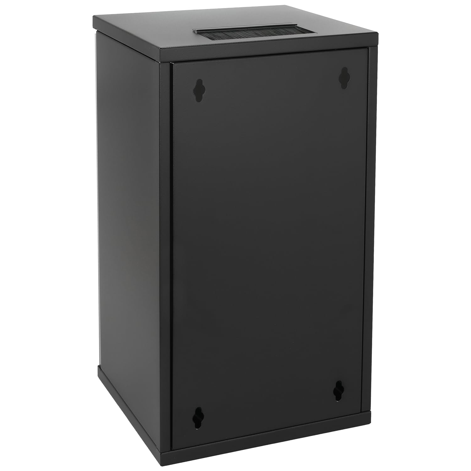 HMF 63412-02 Armario para servidores de 10 pulgadas, 12 U, 300 mm de profundidad, totalmente montado, puerta de cristal, color negro