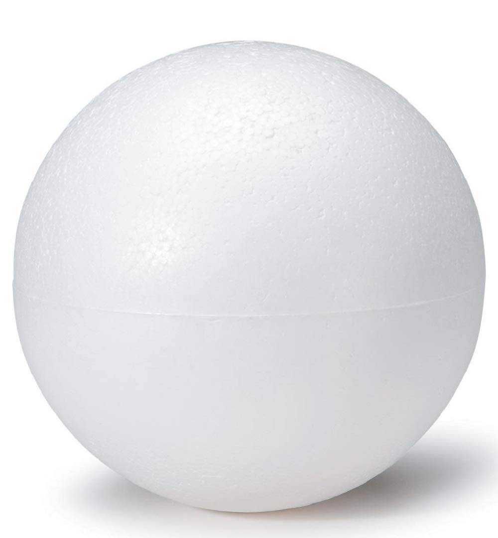 Ooki Craft Foam Balls - 2 Pack Smooth Round Polystyrene Foam Balls, Craft Supplies, Perfect for Art, Ornaments DIY, Wedding Decoration, Science Modeling, School Projects, White, 8 Inches Diameter