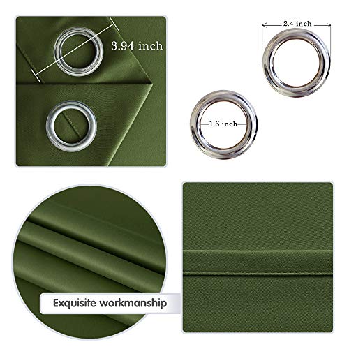Image of DWCN Christmas Privacy Room Divider Blackout Curtain - Thermal Curtains for Patio Door, Living Room, Bedroom Partition, 1 Grommet Curtain Panel, 8.3ft Wide x 7ft Tall, Olive Green