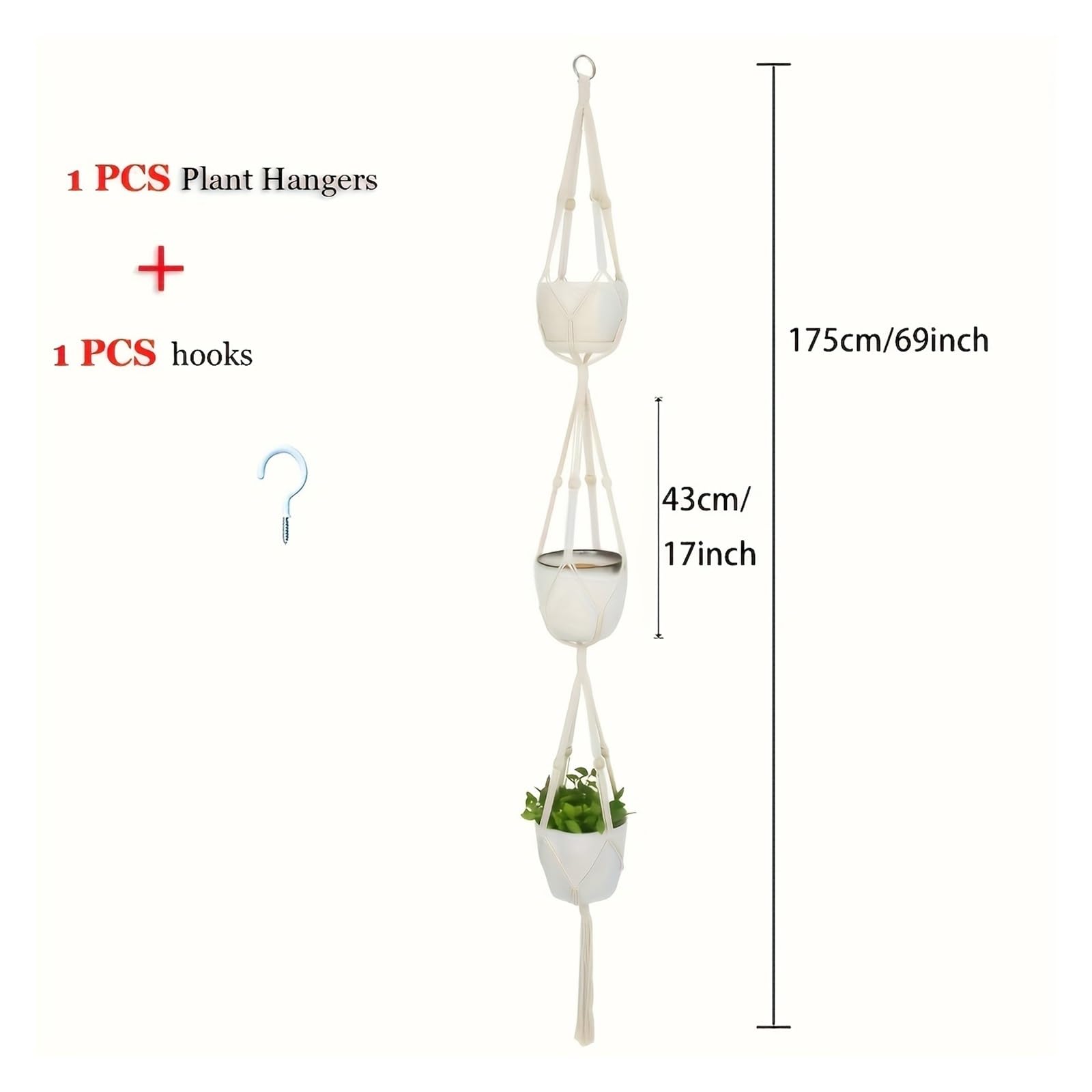 Suspension Plante Cintre for Plantes en Perles à 2/3 Niveaux