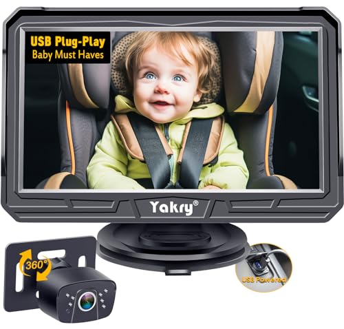 Image of Baby Car Camera Backseat Easy: Setup Clear Pictures HD 1080P Day/Night Vision No Delay Keep an Eye for Little One on Driving Long Wire Easy to Hide for Vehicles with QR Code Video to Install Y60