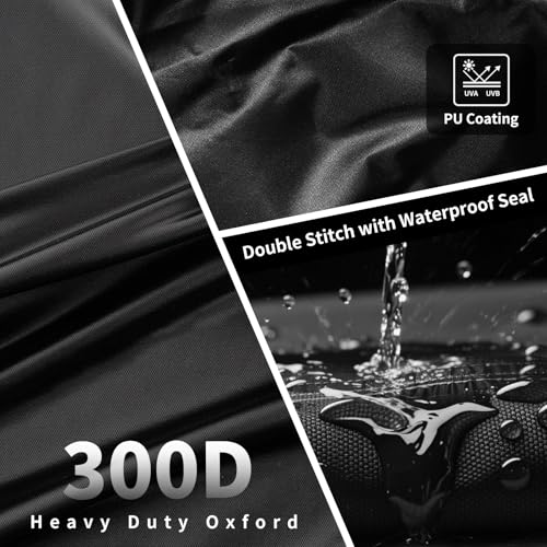 Image of Motorcycle Cover Heavy Duty 300D Waterproof for Touring Ultra | Fits for Harley Davidson Ultra Ltd, Road Glide Ltd, Honda Goldwing, BMW, Indian Motorcycle Accessories, 110 Inch Black