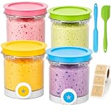 Pack de 4 Recipientes Compatible con Ninja Creami Swirl NC700 NC701EU, Sin BPA y Apto para Lavavajillas