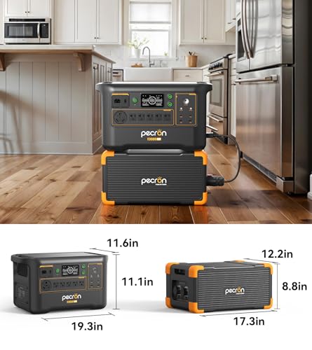 Image of Pecron Portable Power Station F3000LFP with 3840Wh Extra Battery, 200W Solar Panel*2, 3072Wh Solar Camping Generator, 3600W Solar Generator for RV, Home Use, CPAP