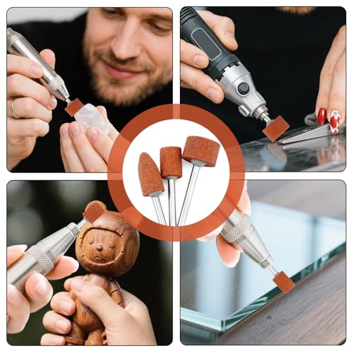 42 Stück Korund Schleifspitze Set, 1/8 Zoll Schaftgröße,Stein Schleifen Polierkopf,Schleifscheibenkopf,Zur Verwendung Auf Edelsteinen, Glas, Metall Und Holz Für Schleifen, Polieren, Entgraten