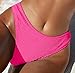 YMISAN Women's Bikini Swim Bottom Briefs Ribbed High Cut Mid Waist Cheeky Bathing Suit Bottom Hot Pink