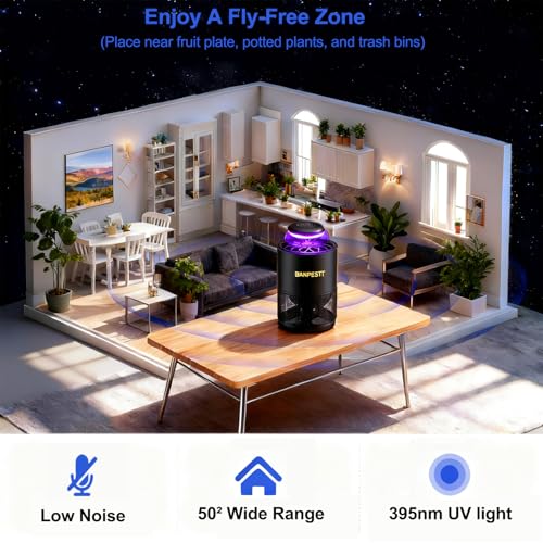 BANPESTT Automatic Insect Trap: Dusk-to-Dawn Sensor and Powerful Suction Quiet, Non-Zapper - image 5