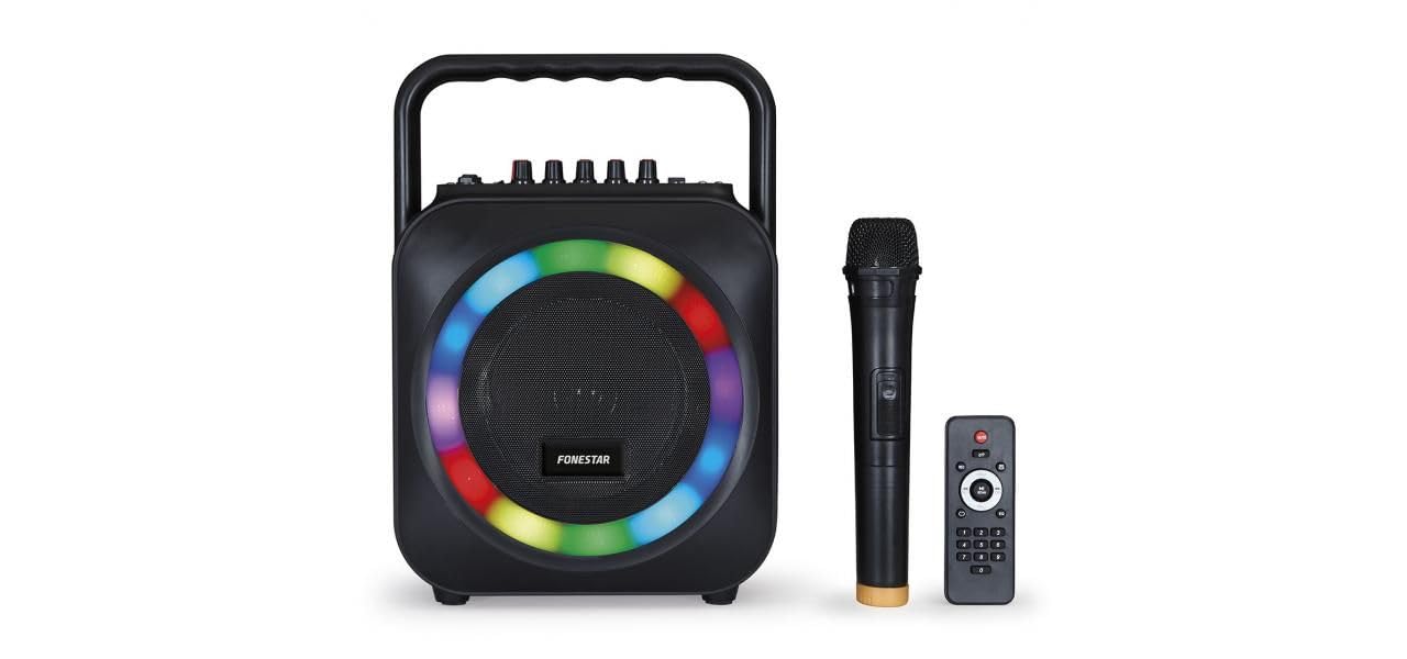 FONESTAR BOX-35LED Altavoz Bluetooth con Karaoke 35W Negro