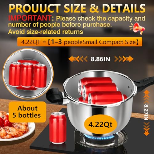 Olla a presión Acero inoxidable 4.22 qt miniatura 5