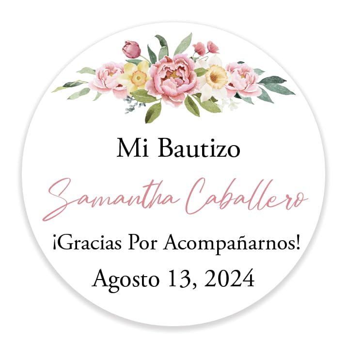 Bautizo Stickers 40 ct. Bautizo Stickers Labels - Thank You Bautizo Stickers - Personalized Bautizo Stickers -Customized Bautizo Stickers - Baptism