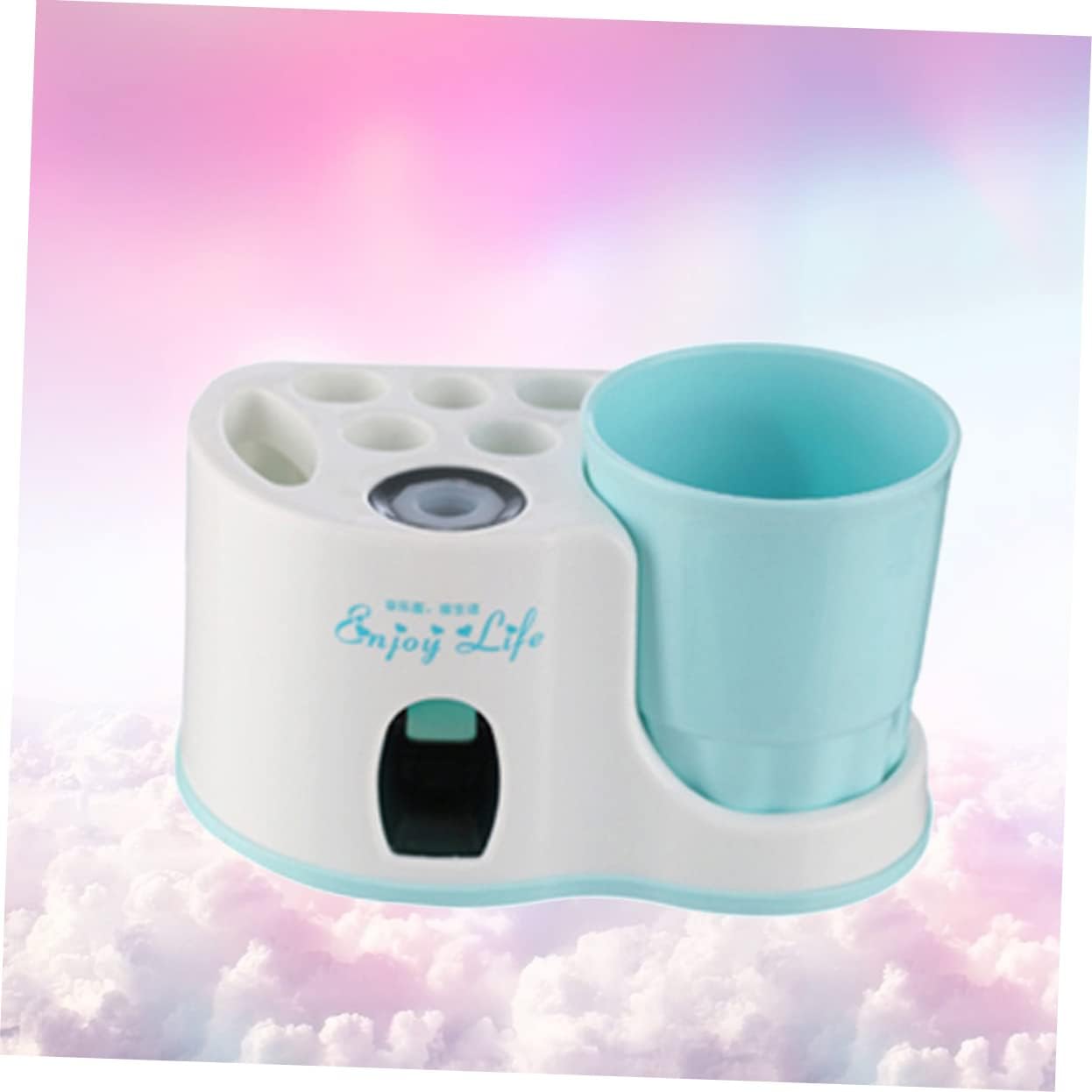 1pc Wall-Mounted Toothpaste Dispenser and Toothbrush Holder Sky- Automatic Toothpaste Squeezer Space-Saving Bathroom Accessory for Easy Use