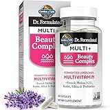 Garden of Life Dr Formulated Multi+ Beauty Complex Fermented Liposomal Multivitamin Plus Hair Skin and Nails Vitamins, French Melon SOD, Biotin & Probiotics, 30 Capsules, Supplement for Women & Men