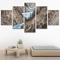SIGNWIN 5 Panel Canvas Wall Art Between Valleys for Home Decorations Ready to Hang - 60