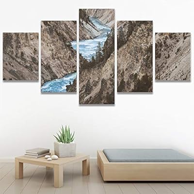 SIGNWIN 5 Panel Canvas Wall Art Between Valleys...
