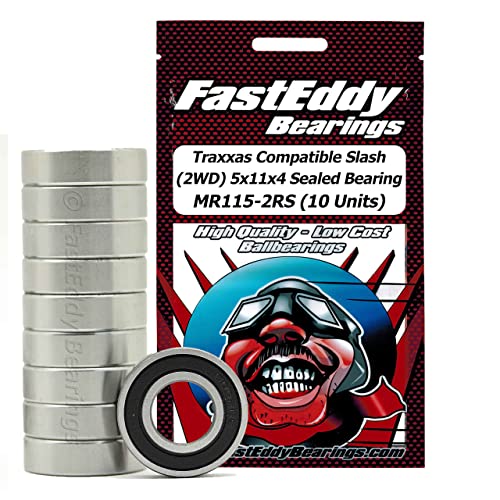FastEddy Bearings Compatible with Traxxas Slash (2WD) 5x11x4 Sealed Bearing MR115-2RS (10 Units)