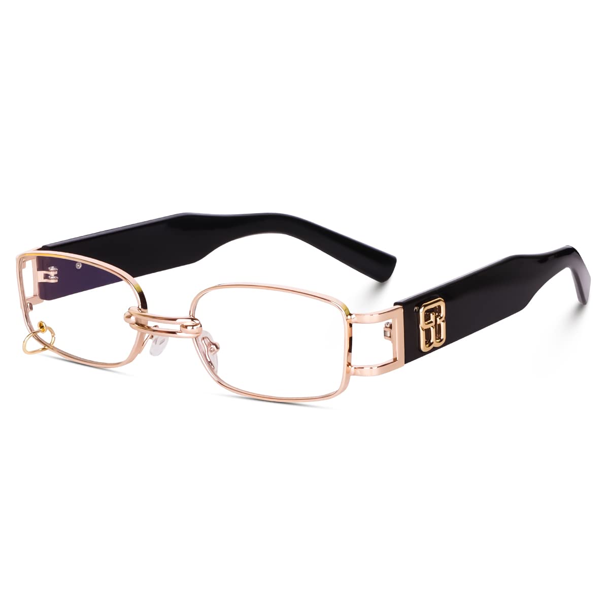 MC STAN Rectangular 100% UV Protected Stylish Unisex Sunglass With |Metal Ring| Black Frame For Men And Women-image-20