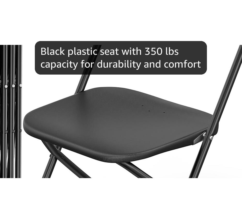 Amazon.com: VINGLI 10 Pack Black Plastic Folding Chair, Indoor