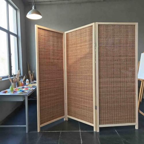 Divisor de habitación plegable de 3 paneles para espacios pequeños, vestidores y apartamentos de estudio, paredes temporales de madera ligera (150 cm de altura), perfecto para garajes y soluciones de