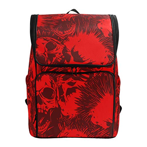 LISNIANY Mochilas Escolares Resumen Ilustración Vectorial Punk Burdeos Rojo