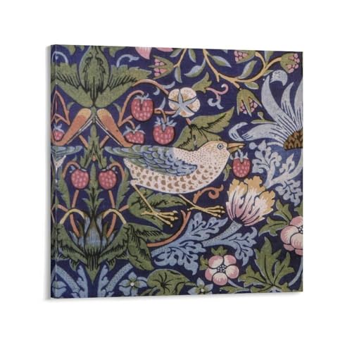 Toile The Strawberry Thief William Morris, tableau haut de gamme 30x30 cm