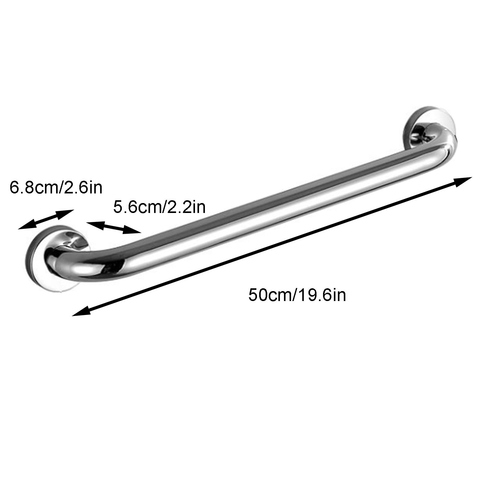 Confezione Da 2 Maniglioni Di Sicurezza Da 40 Cm per Doccia, In Nichel Spazzolato, Ideali per Anziani, Disabili E Persone con Infortuni.(50cm)