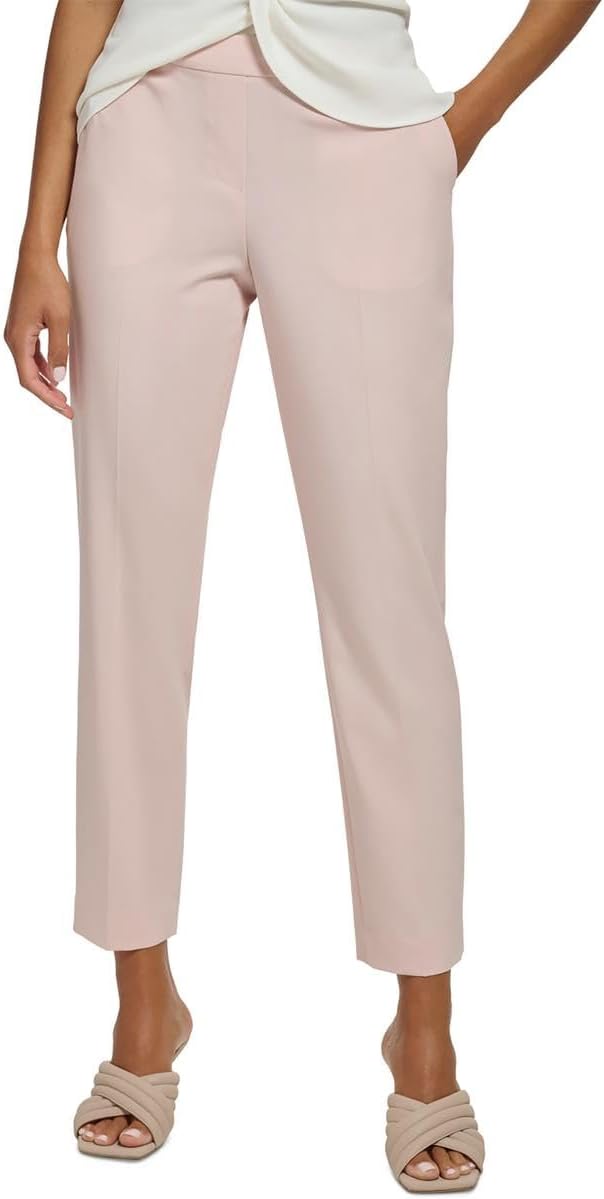 Calvin Klein Womens High Rise Business Straight Leg Pants Pink 16