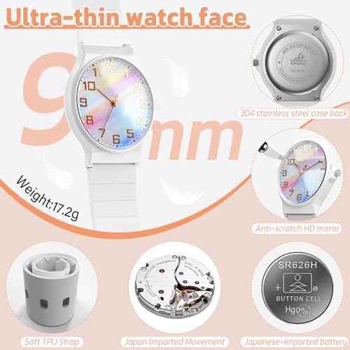 Edillas Kids Watch Analog for Girls Boys, 50M Waterproof Children Quartz SquareWristwatches for Kids, Students with Soft Silicone Strap, Easy to Read Learn time Presents2