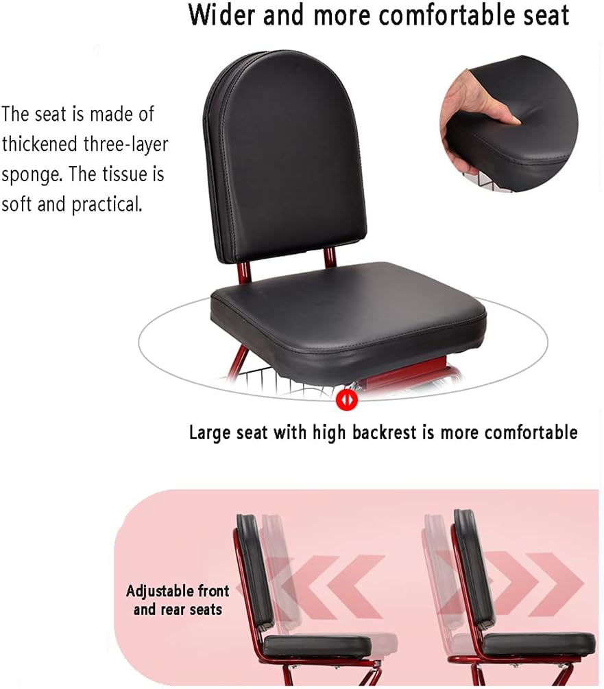 Three Wheel Bike Adult Tricycle Outdoor Sports Three Wheel Cruiser Bike High Carbon Steel Frame 3 Wheel Bikes with Seat Backrest Basket for Seniors Women Men Cycling Pedalling