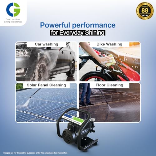 Image of CG- FlowXpert | High Pressure Car Washer | 2HP 1800W Copper Motor | 600Ltr Per /Hr | Stainless Steel Chamber | 6.5 Mtr Hose | Car, Bike & Home Cleaning | Wide Angle Gun | 1Yr Manufacturer Warranty