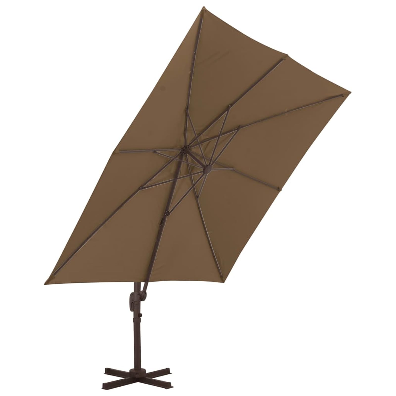Homgoday Sombrilla de jardín con Base portátil Gris Taupe Sombrilla de Jardín,Protección UV Sombrilla Jardín Grande Orientable Jardín Parasol Balcón 3 x