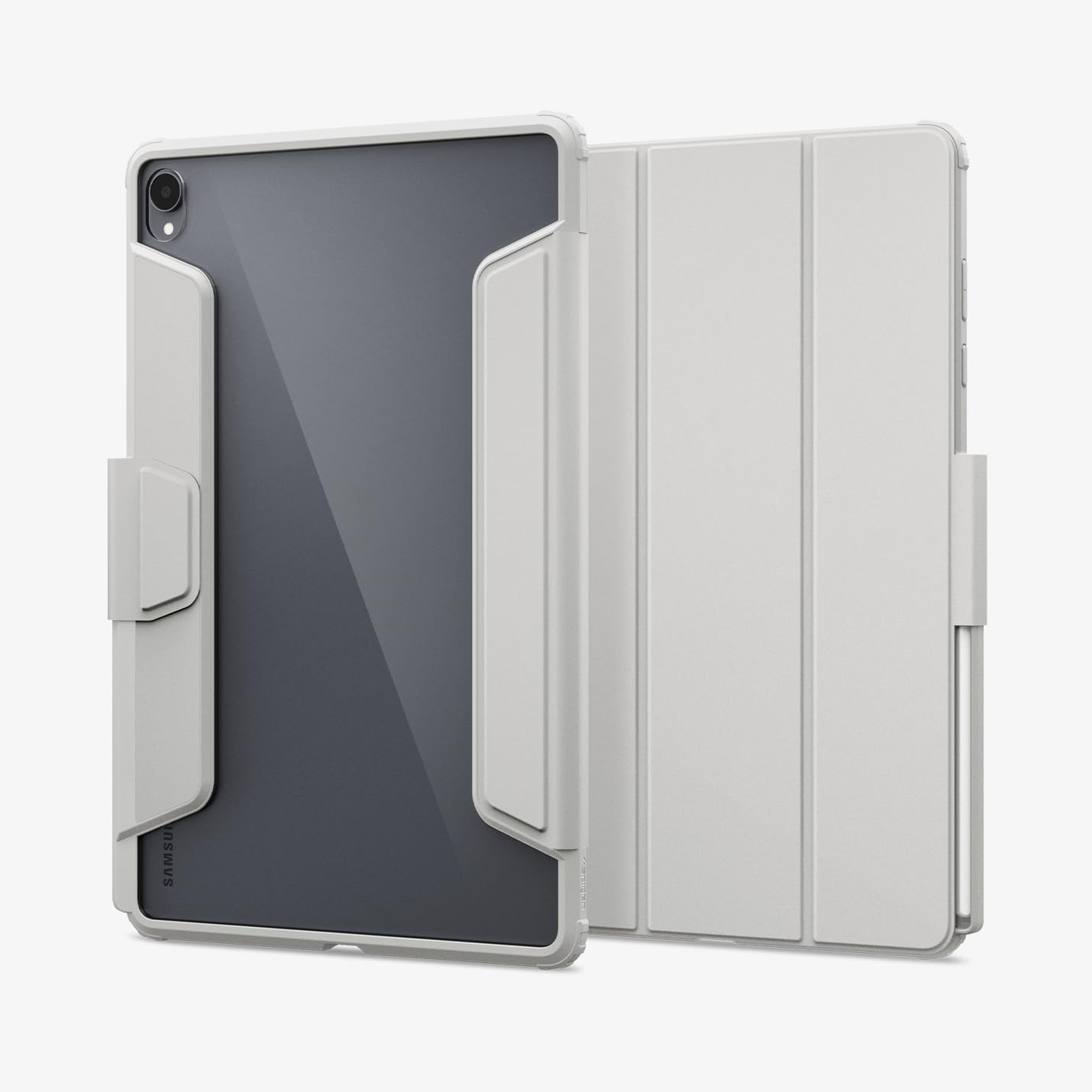 Spigen for Galaxy Tab S12 Plus Case (2026), Ultra Hybrid Pro Protective Tri-Fold Cover with Transparent Back and S Pen Holder, 12.6 inch, Gray
