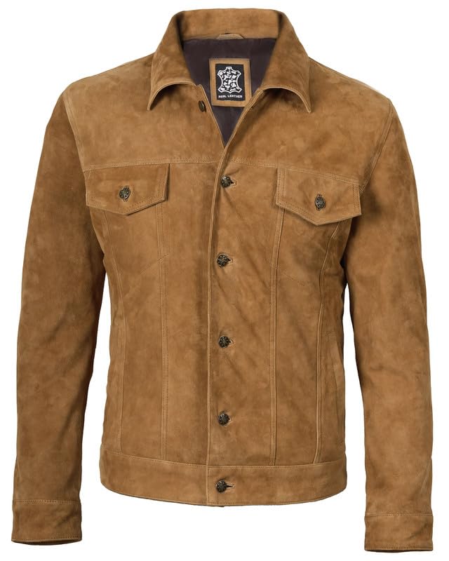 Image of Blingsoul Suede Leather Jacket Men - Real Lambskin Leather Suede Jacket for Men