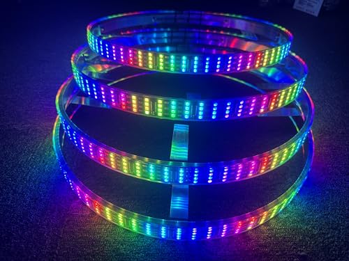 Sando Tech 17.5'' Quad Row High Intensity Dream Chase Led Wheel Lights Music Dancing Flow Rim Lights w/Turn Signal,Lock,Brake,Reverse,Relay Protect,on/Off Switch