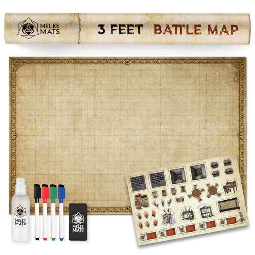 Melee Mats DND Map Starter Kit for Dungeons & Dragons Game - 24” x 36