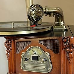 YAMMY Tourne-disques, boîte à Musique Big Horn Blanc Vintage Classique Décoration de la Maison Rétro Antique Gramophone… - Les Beatles, Paul McCartney, John Lennon, RIngo Starr, George Harrison YAMMY Tourne-disques, boîte à Musique Big Horn Blanc Vintage Classique Décoration de la Maison Rétro Antique Gramophone… – Image 5