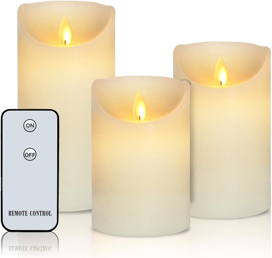 Flameless Candles Real Wax Battery Operated Candles H3.5