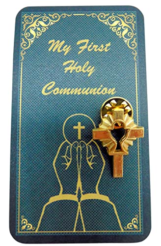 First Holy Communion Chalice Pin Accessory Set for Boys or Girls with Prayer Card Pack4