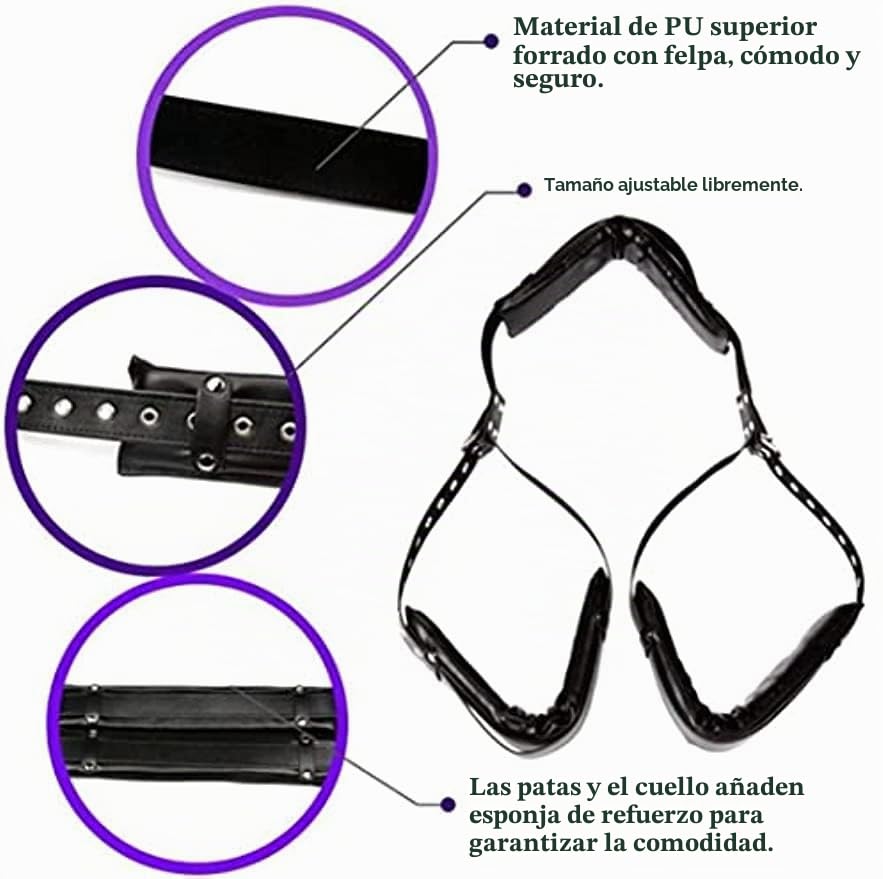 1 cinturón Deportivo portátil Negro, piernas separadas, para Juegos de rol para Parejas