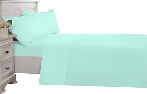 Juego de sábanas de 6 piezas, 100% algodón egipcio, de lujo, súper suave, bolsillos profundos de 12 pulgadas, tamaño King, 1000 hilos, aguamarina