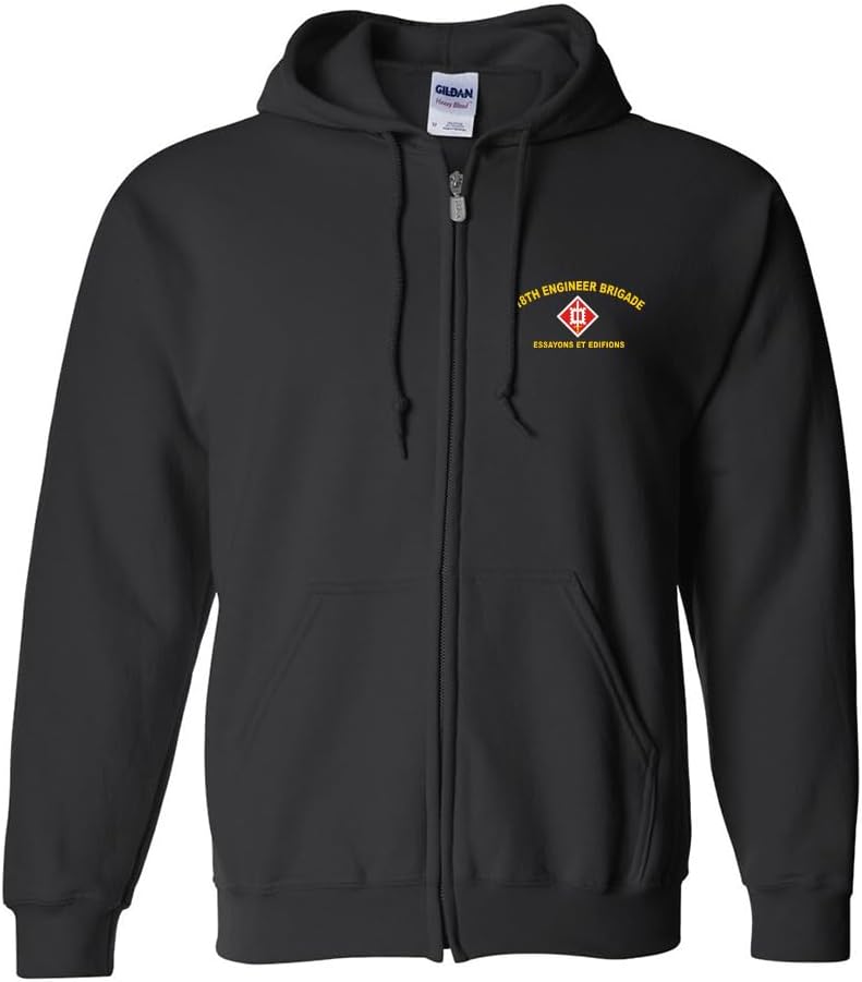 Military Productions US Army 18th Engineer Brigade Full Zip Sweatshirt Officially Licensed