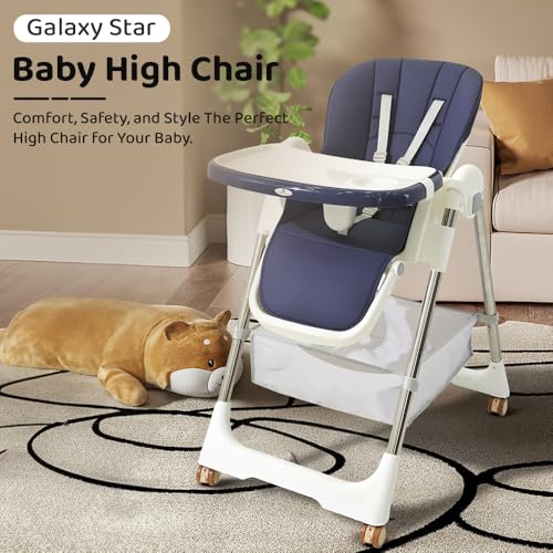 Image of StarAndDaisy Galaxy Star High Chair for Baby 6 Months to 5 Years / 6 in 1 Baby Feeding Chair with 7 Level Height Adjustment / 3 Mode Seat Adjustment /Baby High Chair with One Click Fold