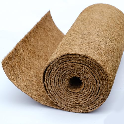 Yarrdfir Coco Coir Liner 12x80 inch Natural Coconut Liners for planters Flower Basket Reptile Carpet Natural Coconut Fiber mat Garden Decoration Animal pet pad Snow Mat