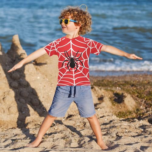 CaTaKu Boys Rash Guard Swim Shirts Quick Dry Short Sleeve UPF 50+ Toddler Rashguard Swimsuit 3-12T4