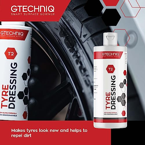Gtechniq T2 Tyre Dressing for Car Tyre Shine, Car Wheel Cleaner Repels Dirt and Grime, Restores Tyre Black Finish, Anti-Sling Formula, 100% Biodegradable, 250ml - Image 3