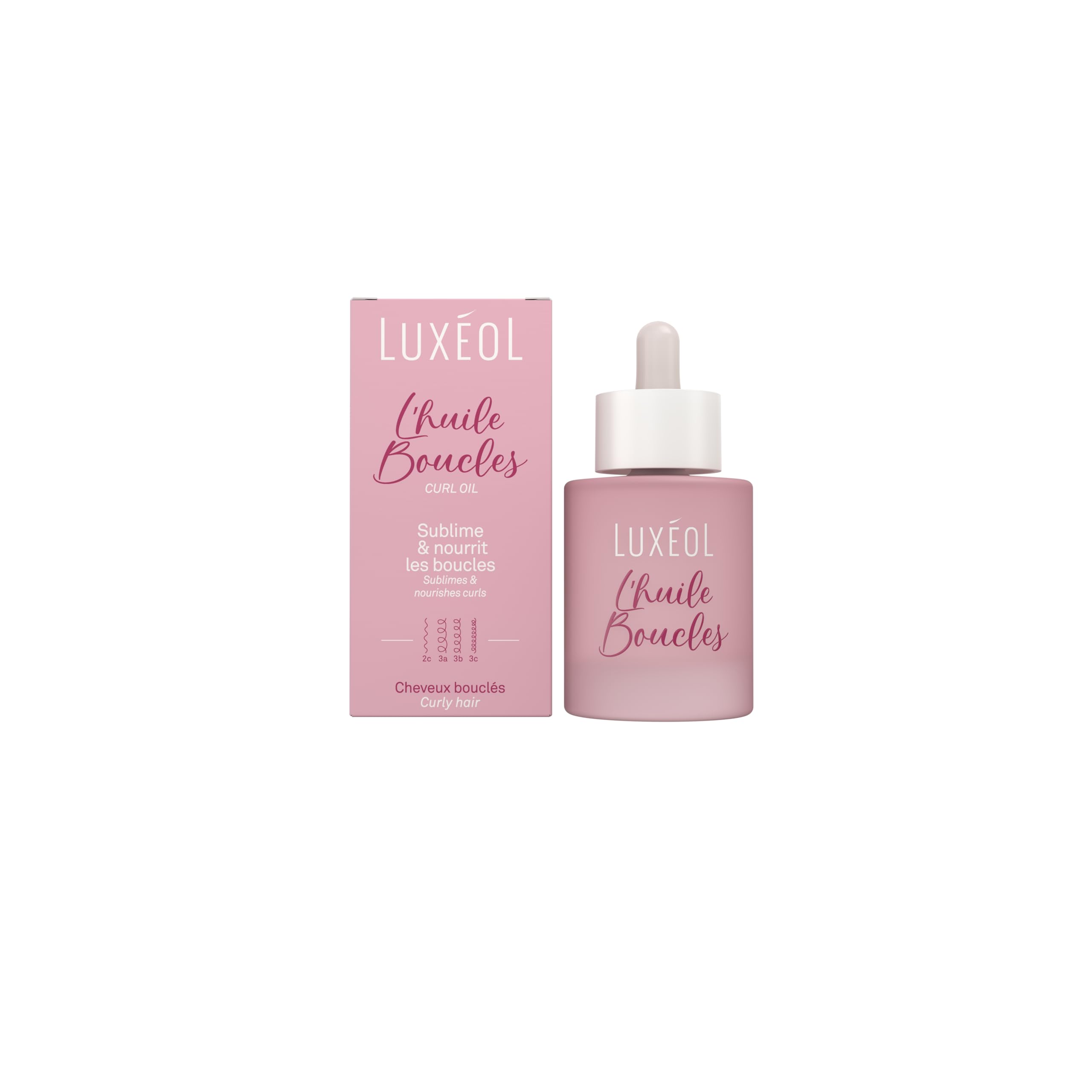 LUXÉOL - L'Huile Boucles - Nourrit, protège et sublime les boucles - Apporte brillance et douceur - Réduit les frisottis - Sans effet gras - Fabriqué en France - 50 ml