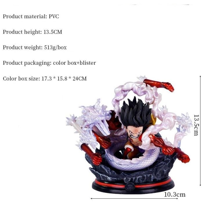 Image of Tinion One Piece Gear 4 Luffy Action Figure - Miniature Toy, 15cm Special Edition PVC Collectible for Car, Desk, Cake, Ideal Anime Gift for Collectors