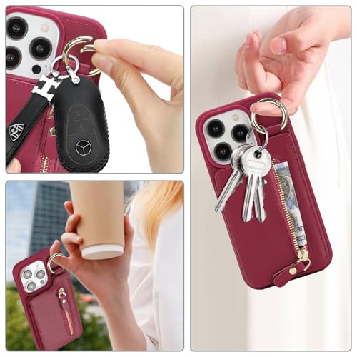 Ｈａｖａｙａ Flip Wallet Case for iPhone 14 Pro - Rose Red - image 2