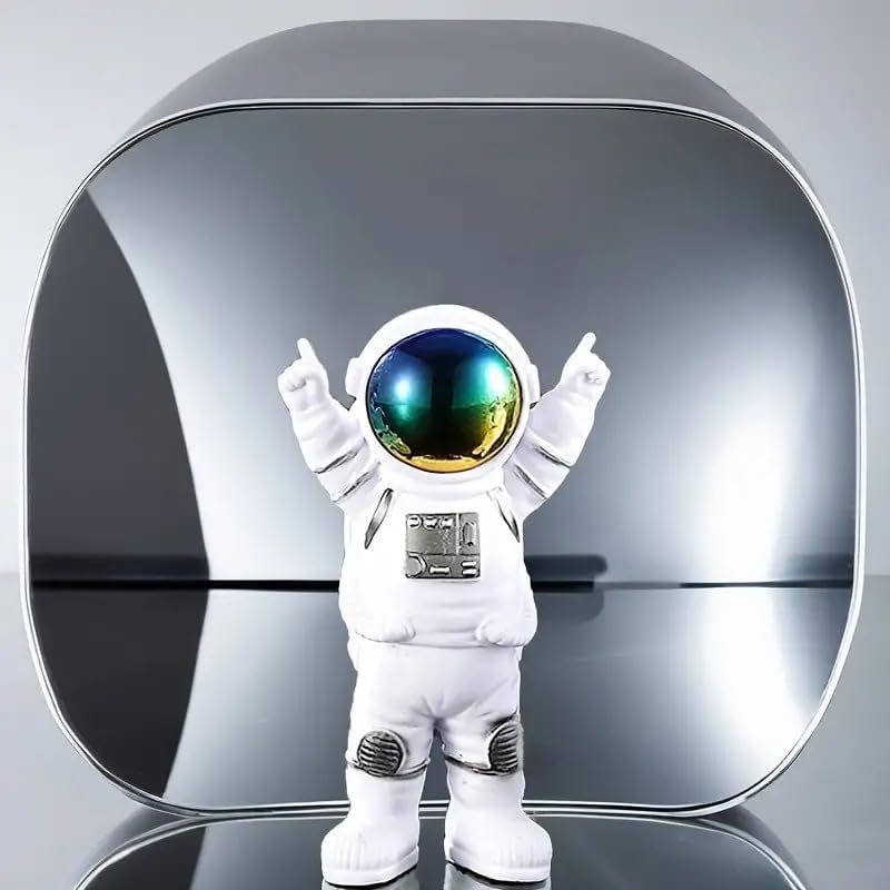 Image of REWOP Astronaut Figurine Set of 3 - Cute Space Theme Desk Decor, Moon Surface Resin Statues for Home, Office, Car Dashboard, Gift for Kids & Space Lovers (Blue)