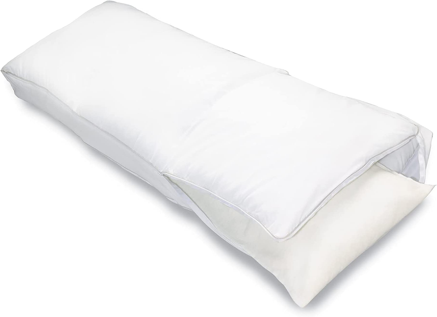 Sleep Innovations Embrace Memory Foam Body Pillow Surrounded By a Soft Fiber Fill Removable Cover, Side, Stomach, and Back Sleepers, Medium Support