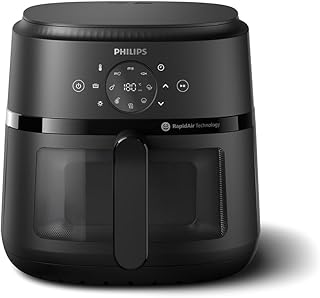 Philips Air Fryer 2000 Series 6.2L - 1700W Power, Cooking window, RapidAir Technology, Digital Touchscreen, 13 Cooking Options, Up to 90% Less Fat, Black (NA230/00)